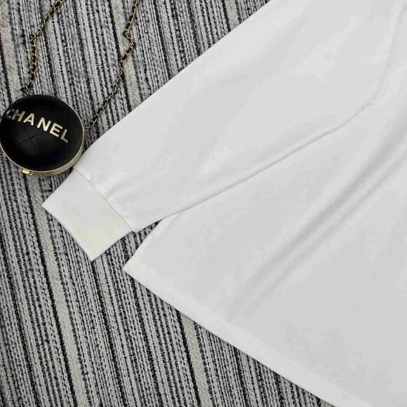 Miu Miu Women's White Long-Sleeve T-Shirt with Collar - Picture 8 of 8